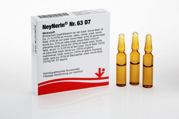 Neynerin Nr.63 D7 Ampullen 5x2ml  "Ren, Mucosa vesic.urin, Cor, Aorta, vasae, Placenta, Hepar, Lien, Pancreas, Gland. suprarenal., Gland. thyreoidea, Diencephalon" - Neynerin Nr.63 D7.