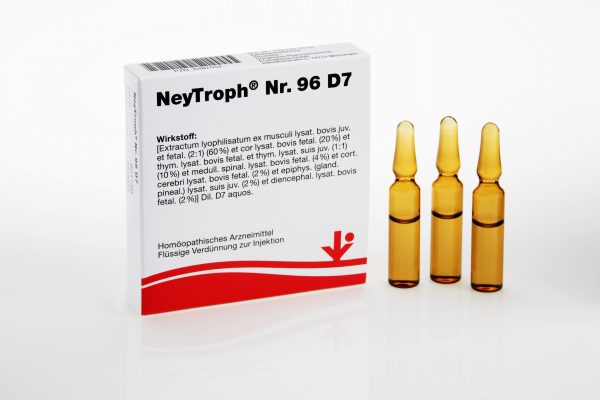 Neytroph Nr.96 D7 Ampullen 5x2ml "Musculi, Cor, Cortex cerebri, Medulla spinal., Thymus, Diencephalon, Epiphysis" - Neytroph Nr.96 D7 Ampullen. 